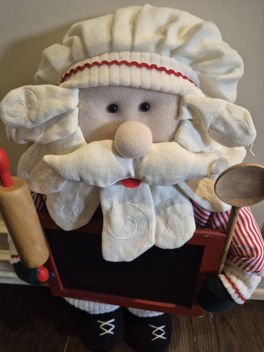 Home Interiors Chef Santa Decorative Chalkboard with Red Frame 20" Tall - Picture 2 of 11